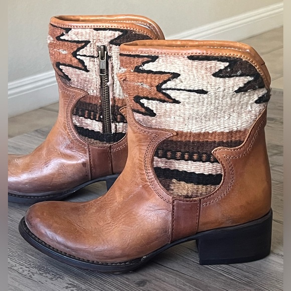 FREEBIRD By Steven Shine Ankle Brown Leather Boots size 6 - Picture 2 of 16